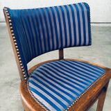 Set of Art Deco Curved Back Side Chairs, France, 1930s