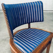 Set of Art Deco Curved Back Side Chairs, France, 1930s