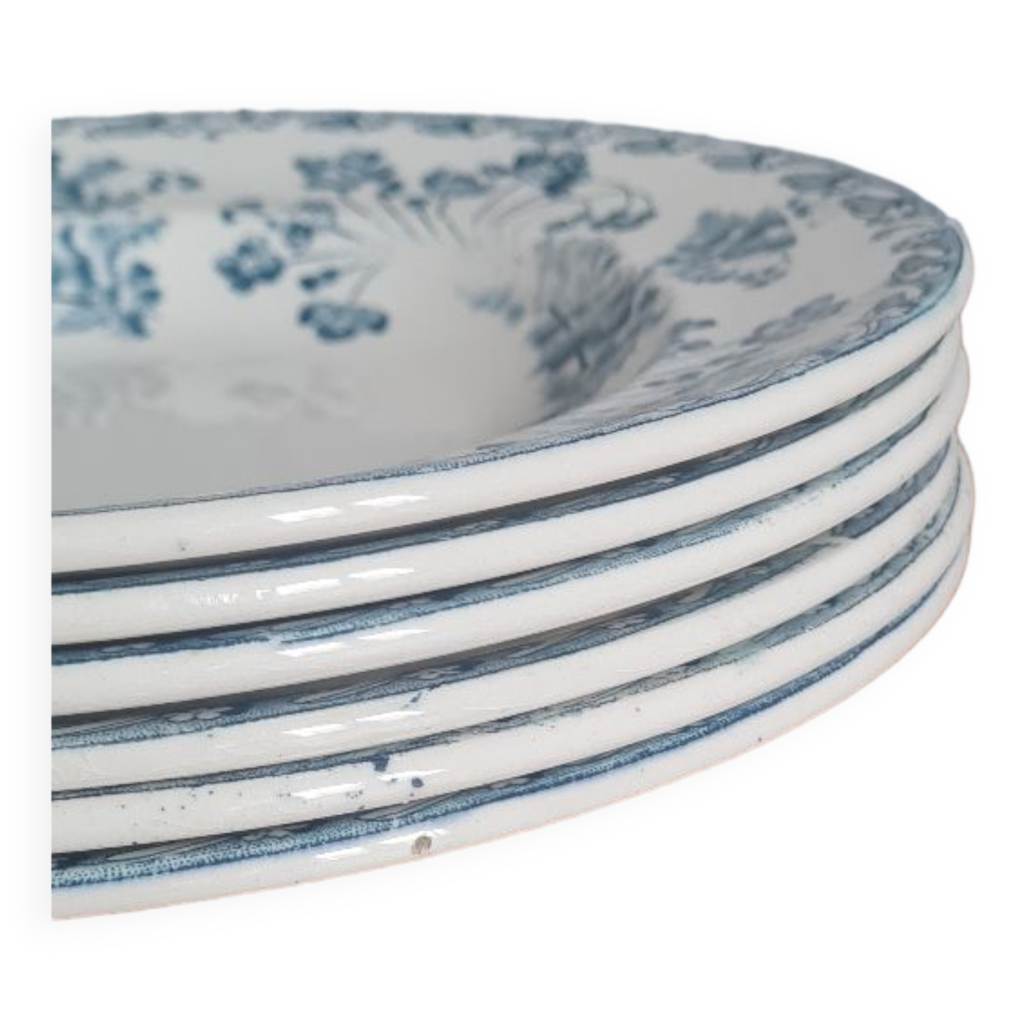 Service of 6 plates in iron earth