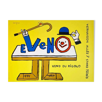 Affiche original Eveno Vend du Rigolo par Raymond Savignac 2001 - Petit Format - On linen