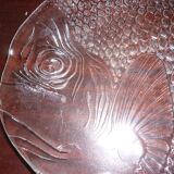 Plat poisson en verre vintage