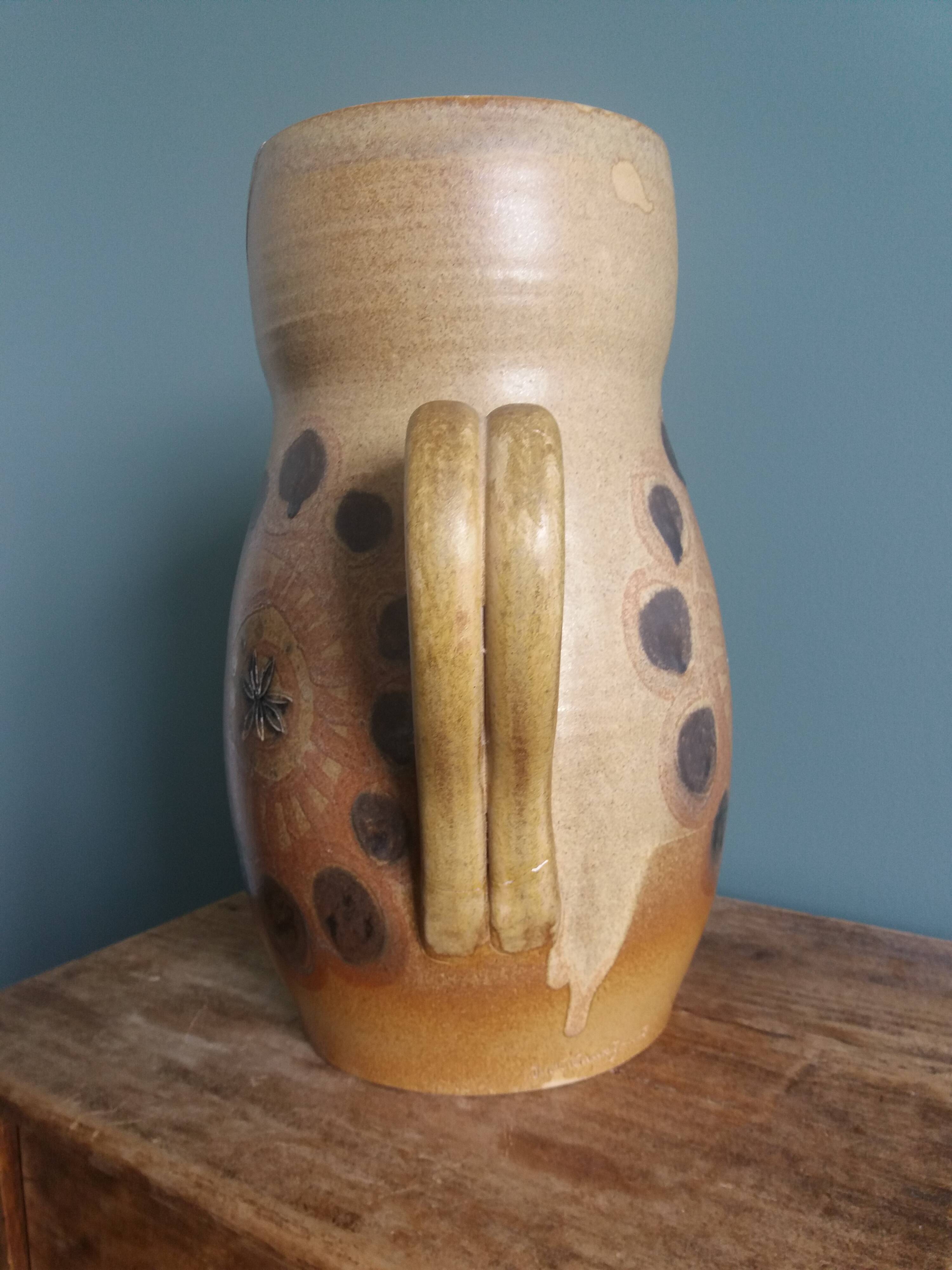 30 cm pitcher vase signed Jean-Claude Courjault Keraluc