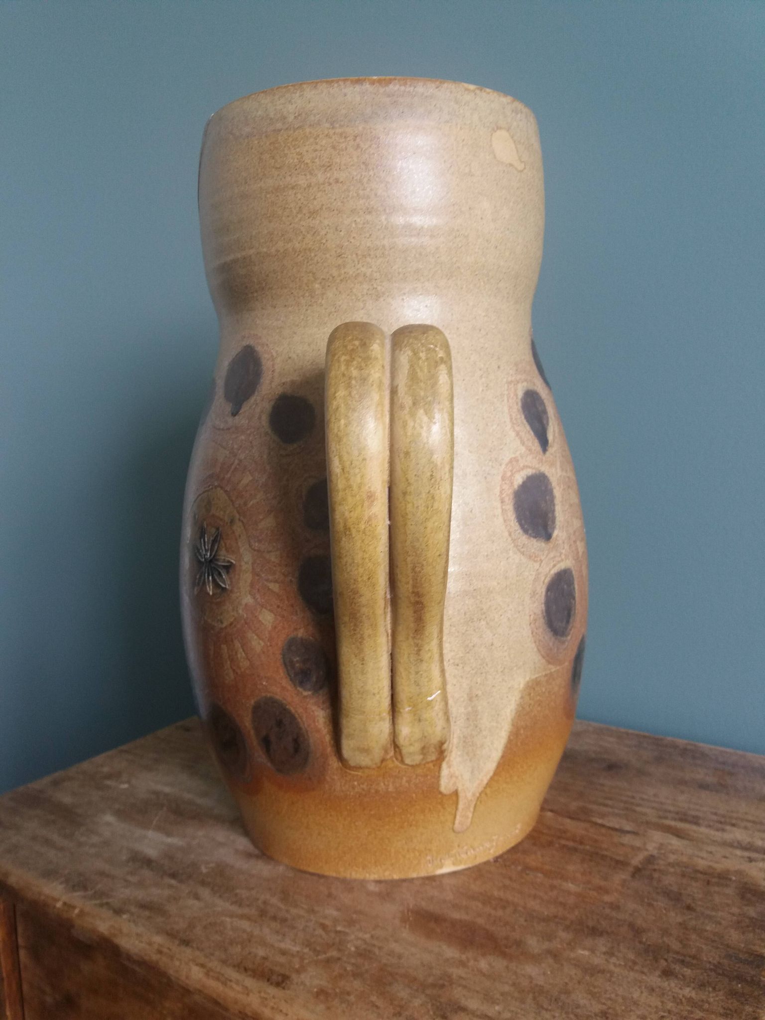30 cm pitcher vase signed Jean-Claude Courjault Keraluc