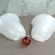 Appliques demi cloche en verre opalin, 1970