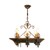 Rustic vintage chandelier from the 1970s.