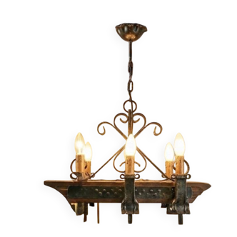 Rustic vintage chandelier from the 1970s.