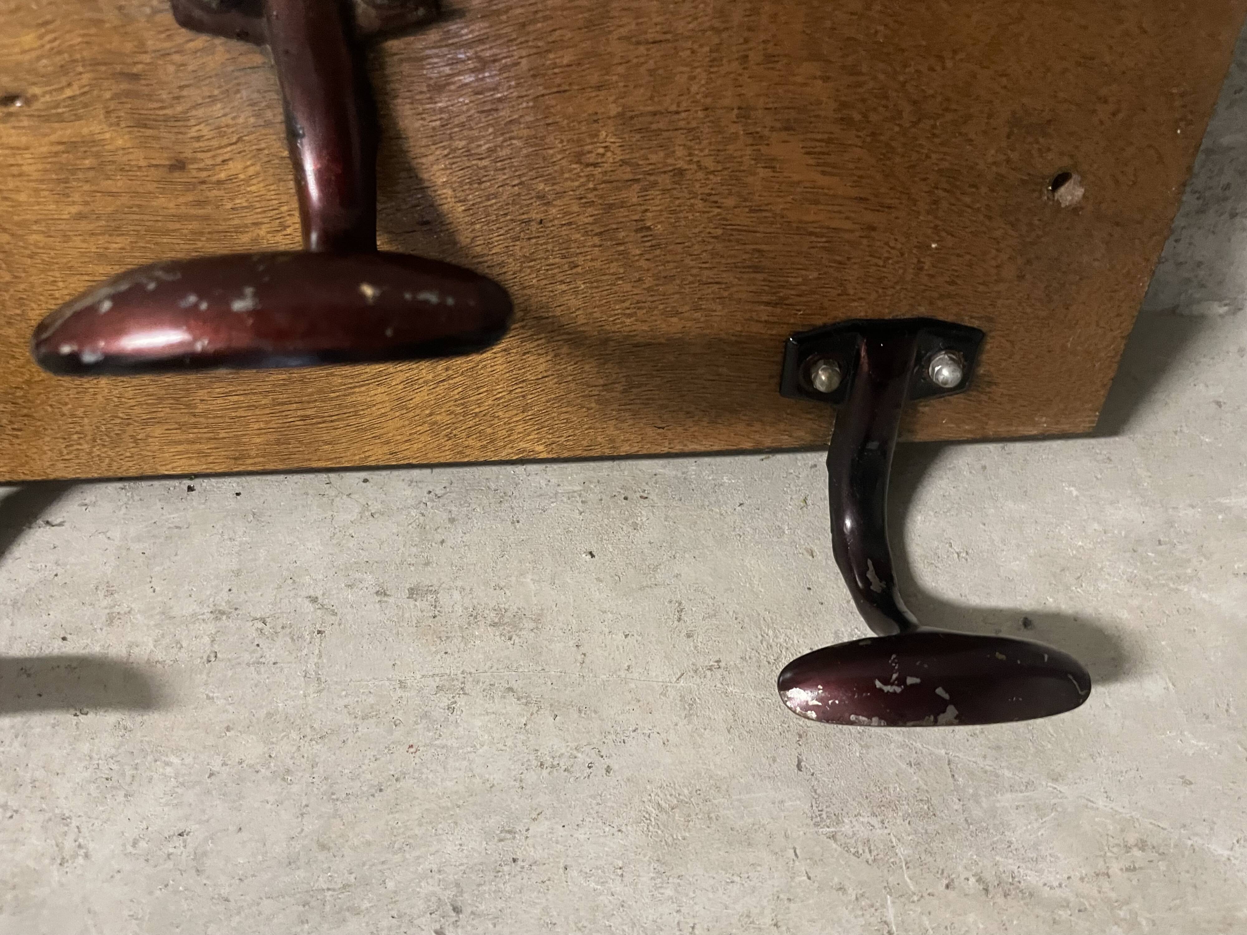 1960s wall-mounted coat rack