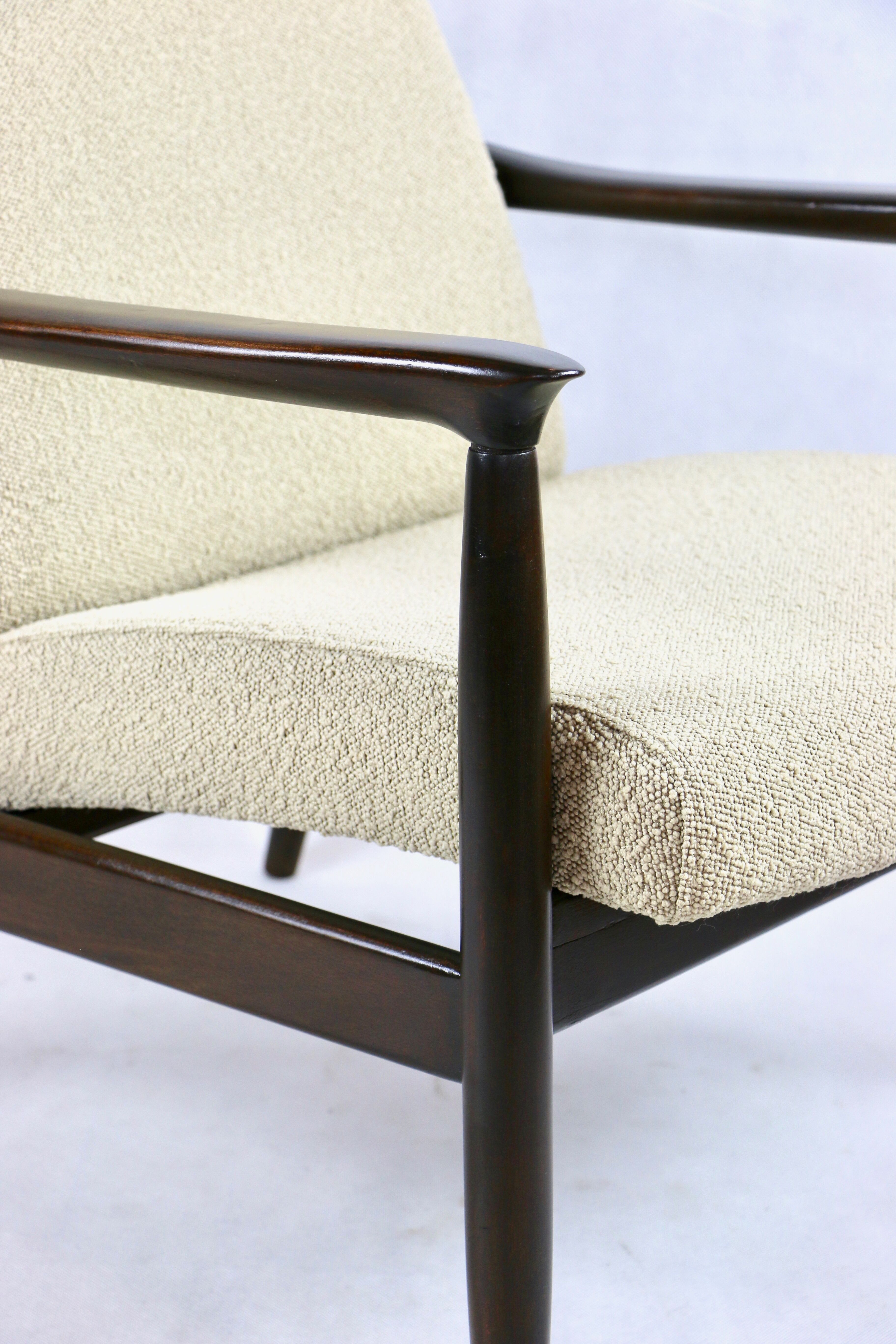 Beige boucle armchair, 1970s