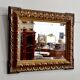 Miroir rectangulaire en bois et stuc teintés or – 1920