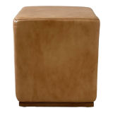 Vintage pouf 70's skaï ochre