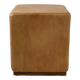 Vintage pouf 70's skaï ochre