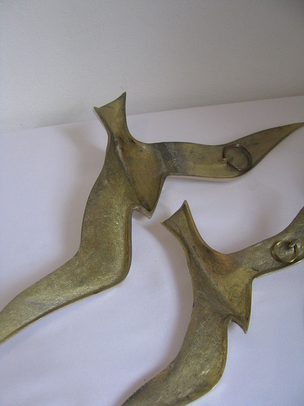 Wall Decoration Set 3 X Seagull / Swallow / Bird. Brass 70 / 80s