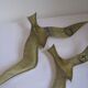 Wall Decoration Set 3 X Seagull / Swallow / Bird. Brass 70 / 80s