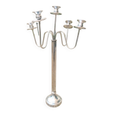 Standing candlestick in stainless steel metal with 5 movable branches, with smooth ring for 4 cm candles.