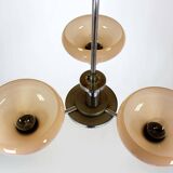 Lustre Art Déco Bauhaus chromé de Napako, ancienne Tchécoslovaquie, 1940