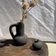 Small stool, oval solid teak accent stool wabi-sabi H26 47x33.