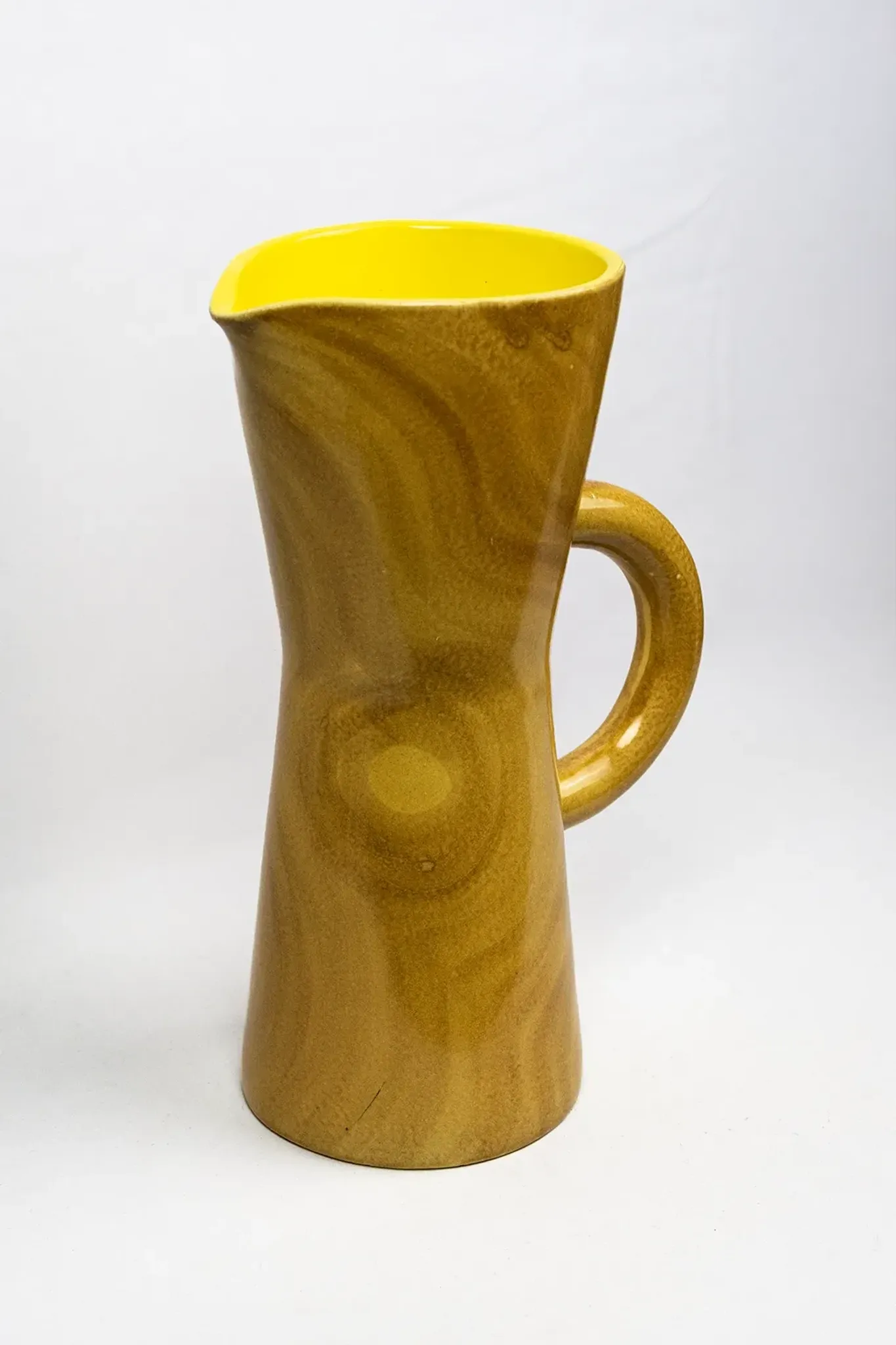 Large jug Robert Dupanier, glazed ceramic faux olive wood