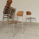 Set of 8 metal and wood school chairs  
Former Czechoslovakia 1960