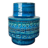 Mid-century Italian pottery vase from the Rimini Blu studio by Aldo Londi for Bitossi, 1960s.