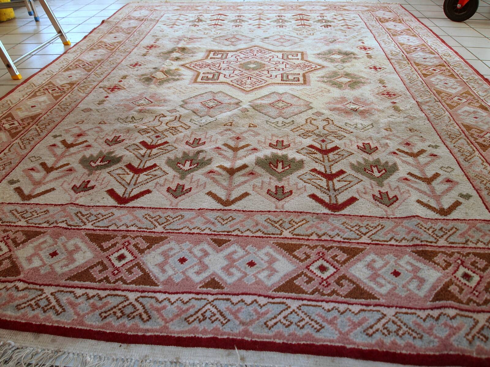 Tapis Vintage Sivas Turc en Laine, Années 1960, Design Géométrique