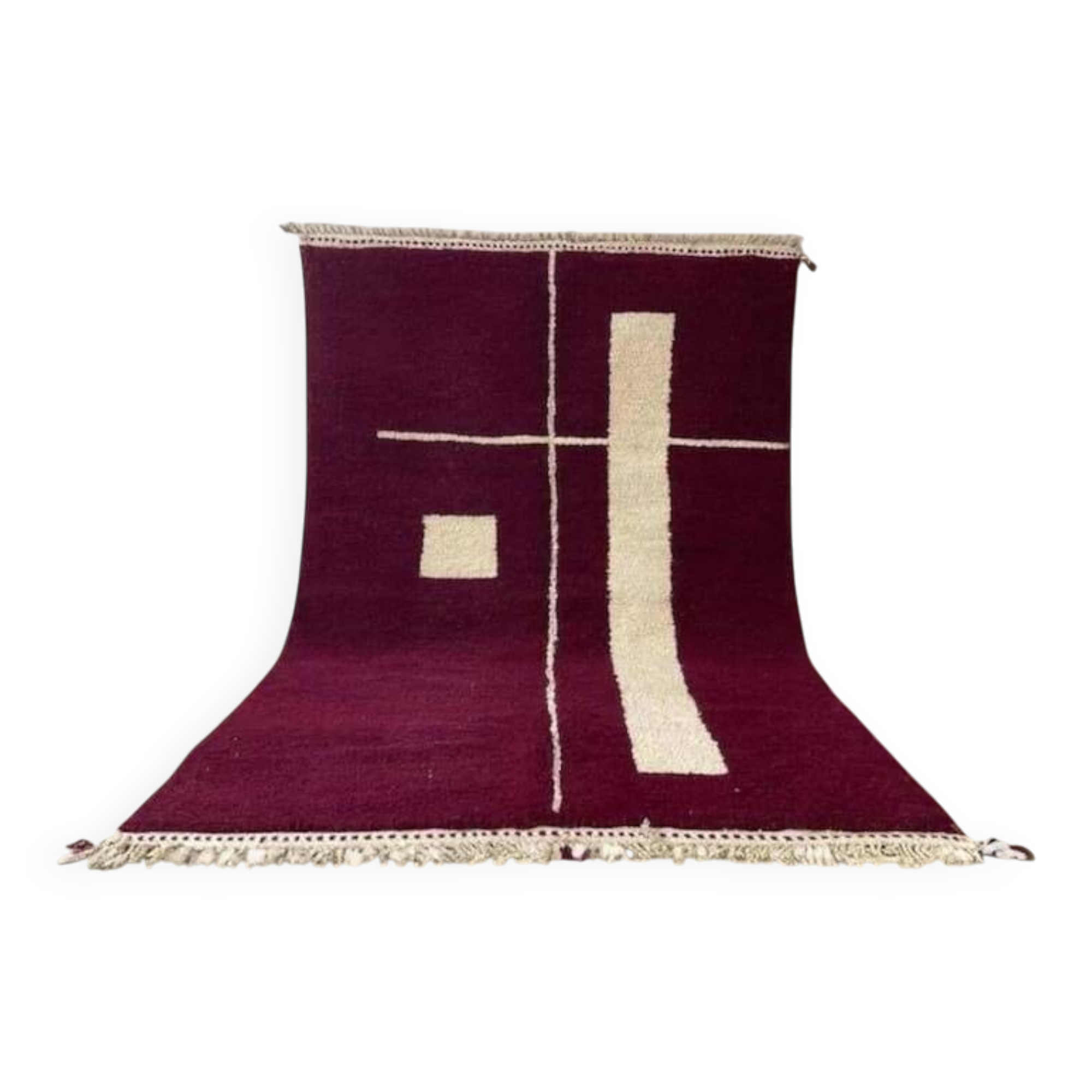 Handwoven pure wool Berber rug, size 200 x 300 cm