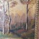 Oil on wood signed Sous bois de Forêt in autumn 1930