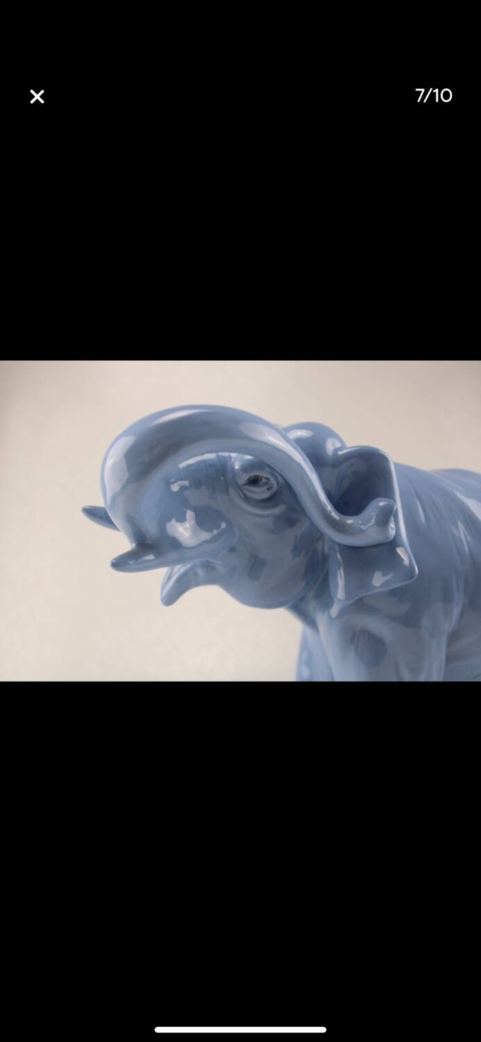 Light blue ceramic elephant