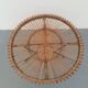 Rattan table with metal leg