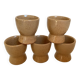 Five handmade stoneware egg cups