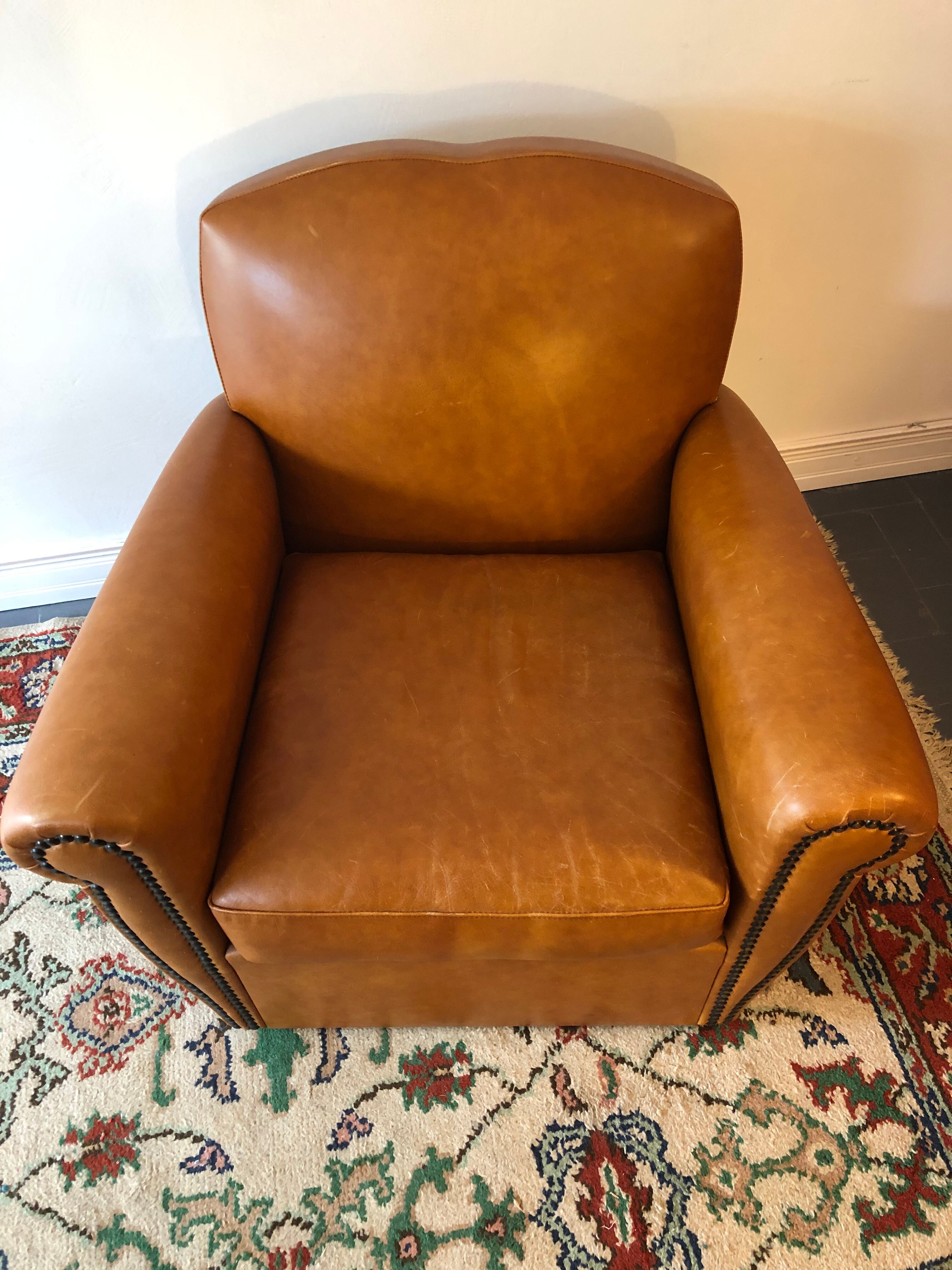 Leather club chair
