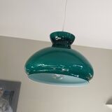 Dark green opaline glass pendant light