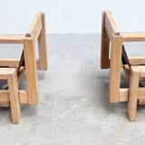 Set of two brutalist lounge chairs