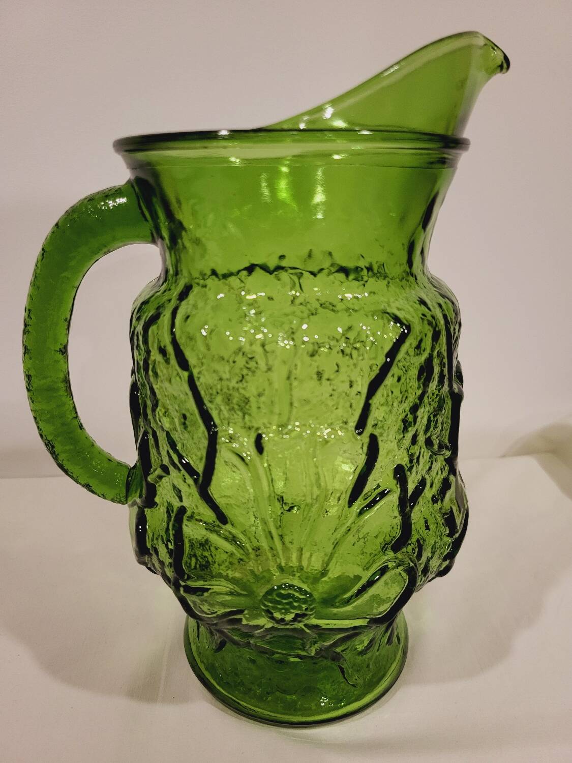 Marguerite embossed glass carafe