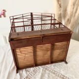 Cage à oiseaux ancienne en bois et acier