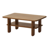 Coffee table in solid elm by Alain Gaubert vintage circa 1980.
