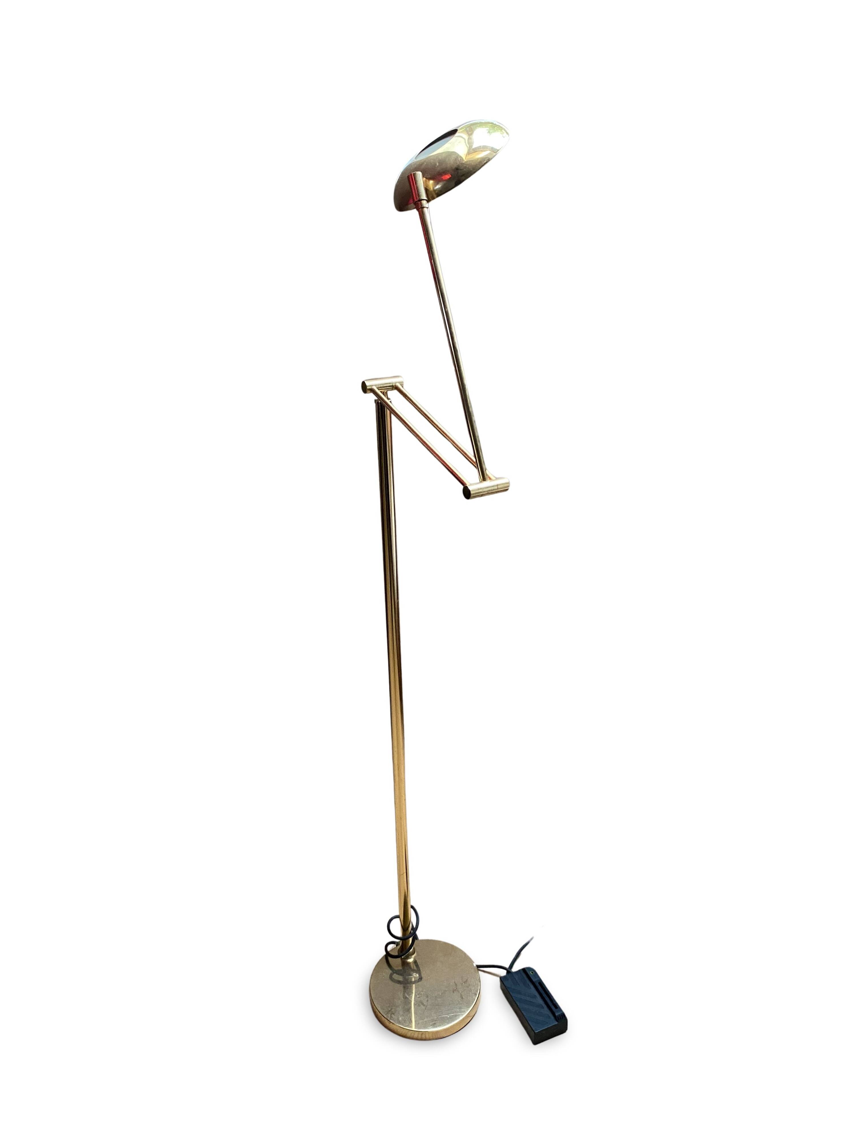 Articulated halogen lamp in chrome-plated brass – 1990s design – Italy