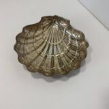 Large Silver Plated Sea Shell Plate Hollywood Regency Art Deco Italian 1970