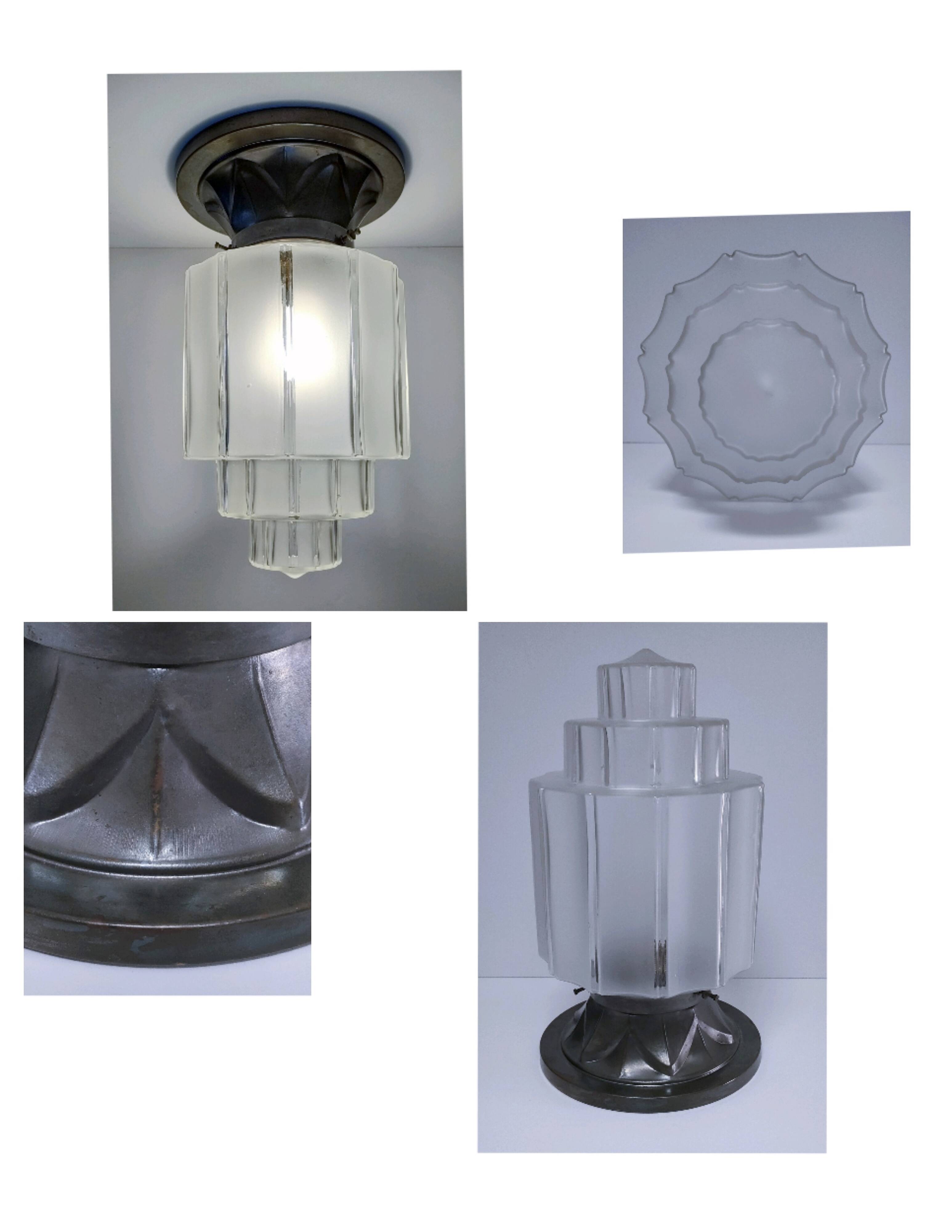 Large art deco skyscraper building ceiling light 1930