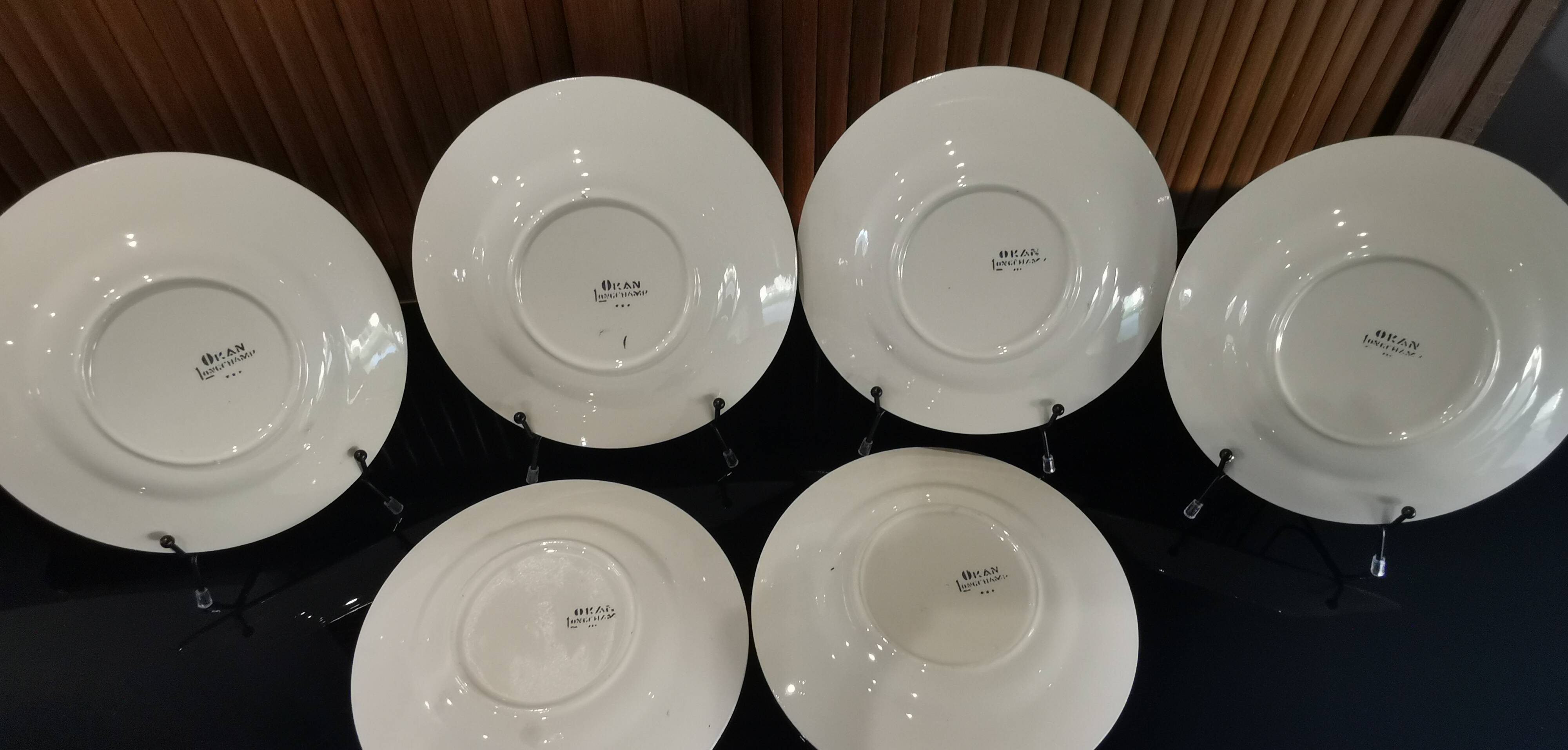 6 earthenware dessert plates OKAN model by Longchamp TERRE DE FER