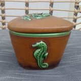Ceramic box and leather seahorses