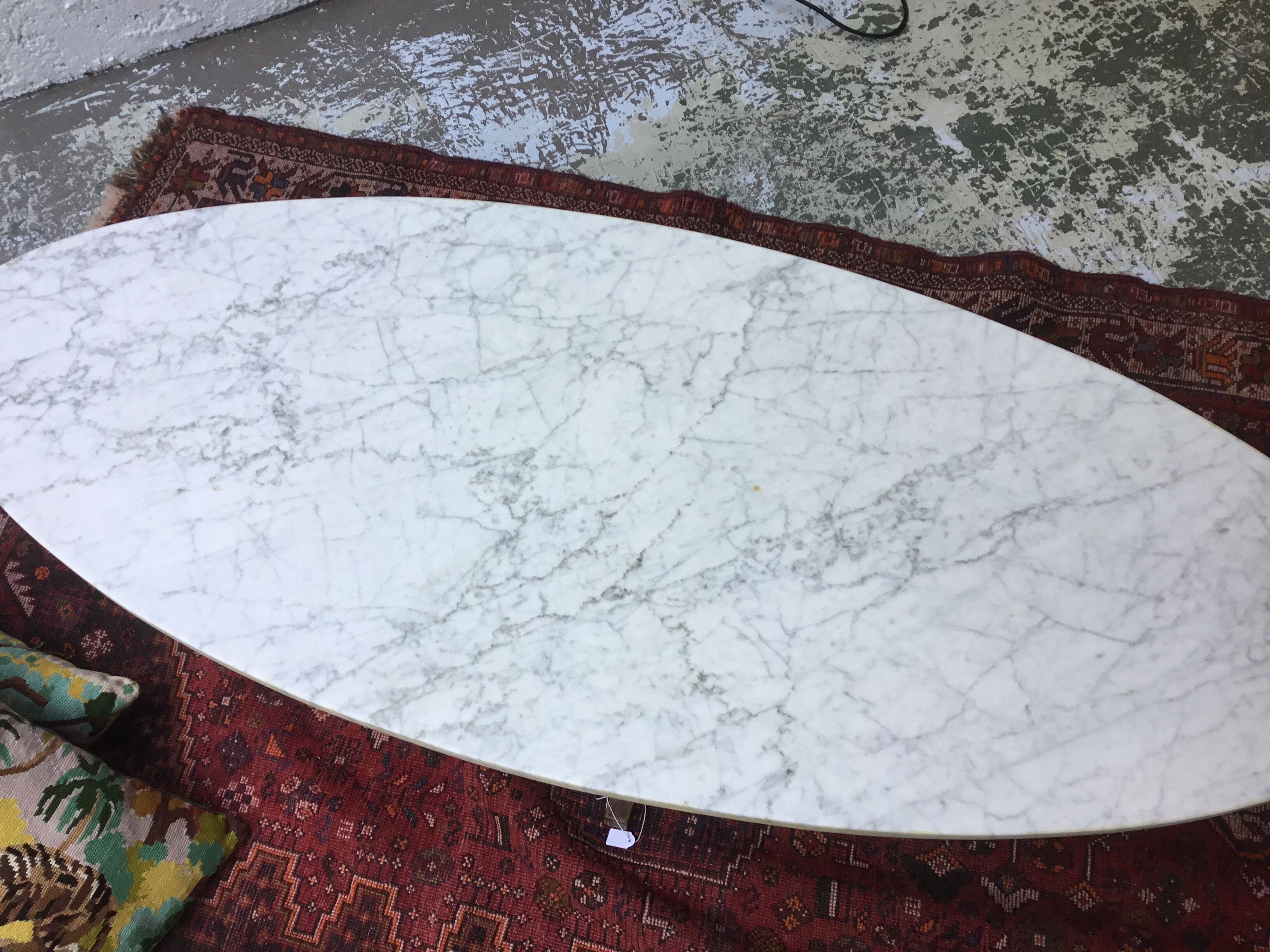 Table basse ovale marbre et palissandre