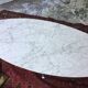 Table basse ovale marbre et palissandre