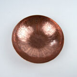 1930s Rare copper bowl with etched motif