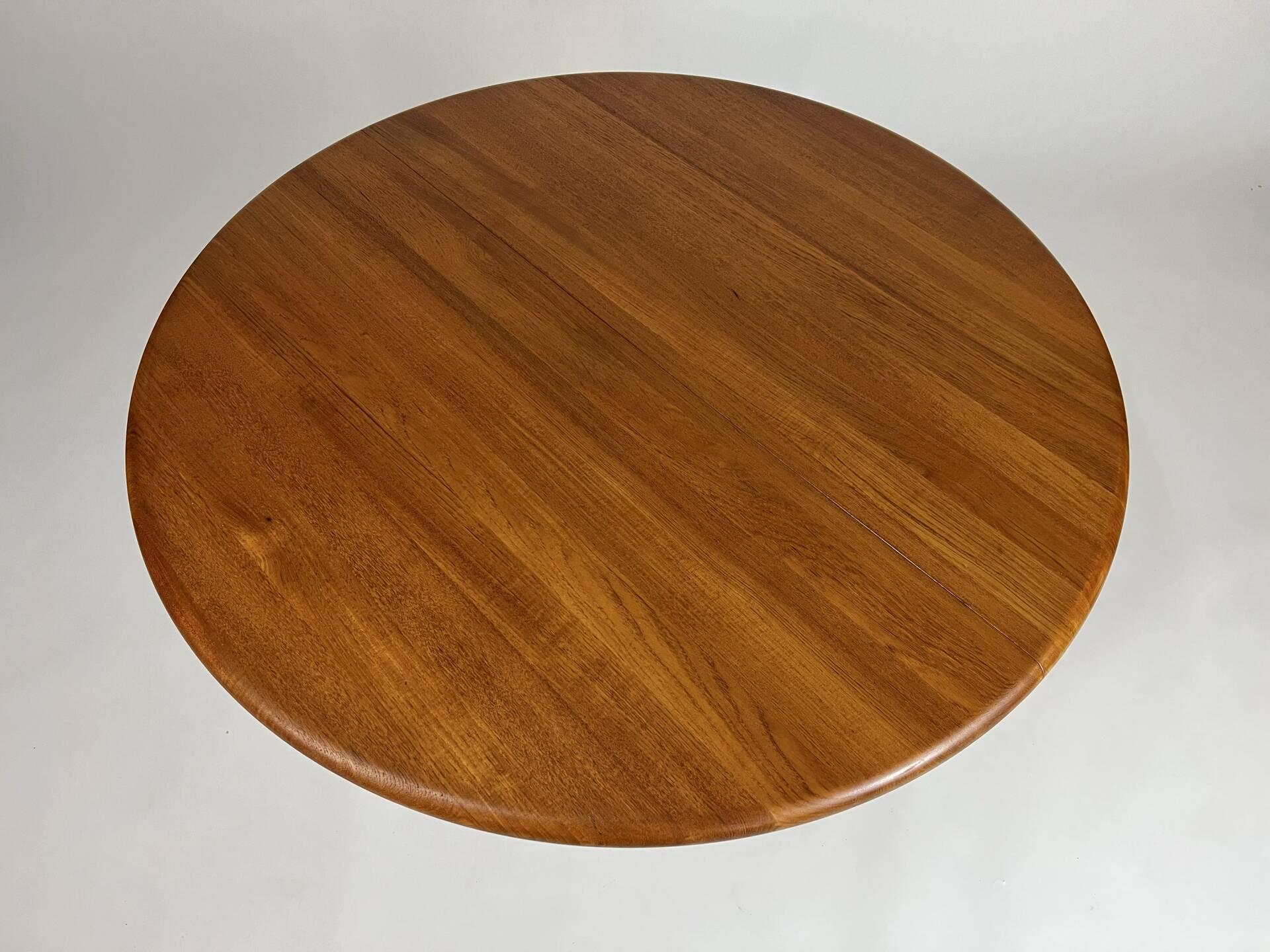 Vintage round teak dining table solid wood danish design 70s