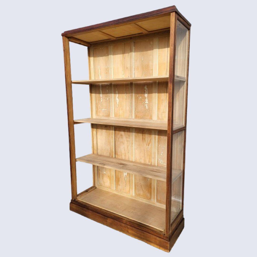 Art Deco oak museum display case