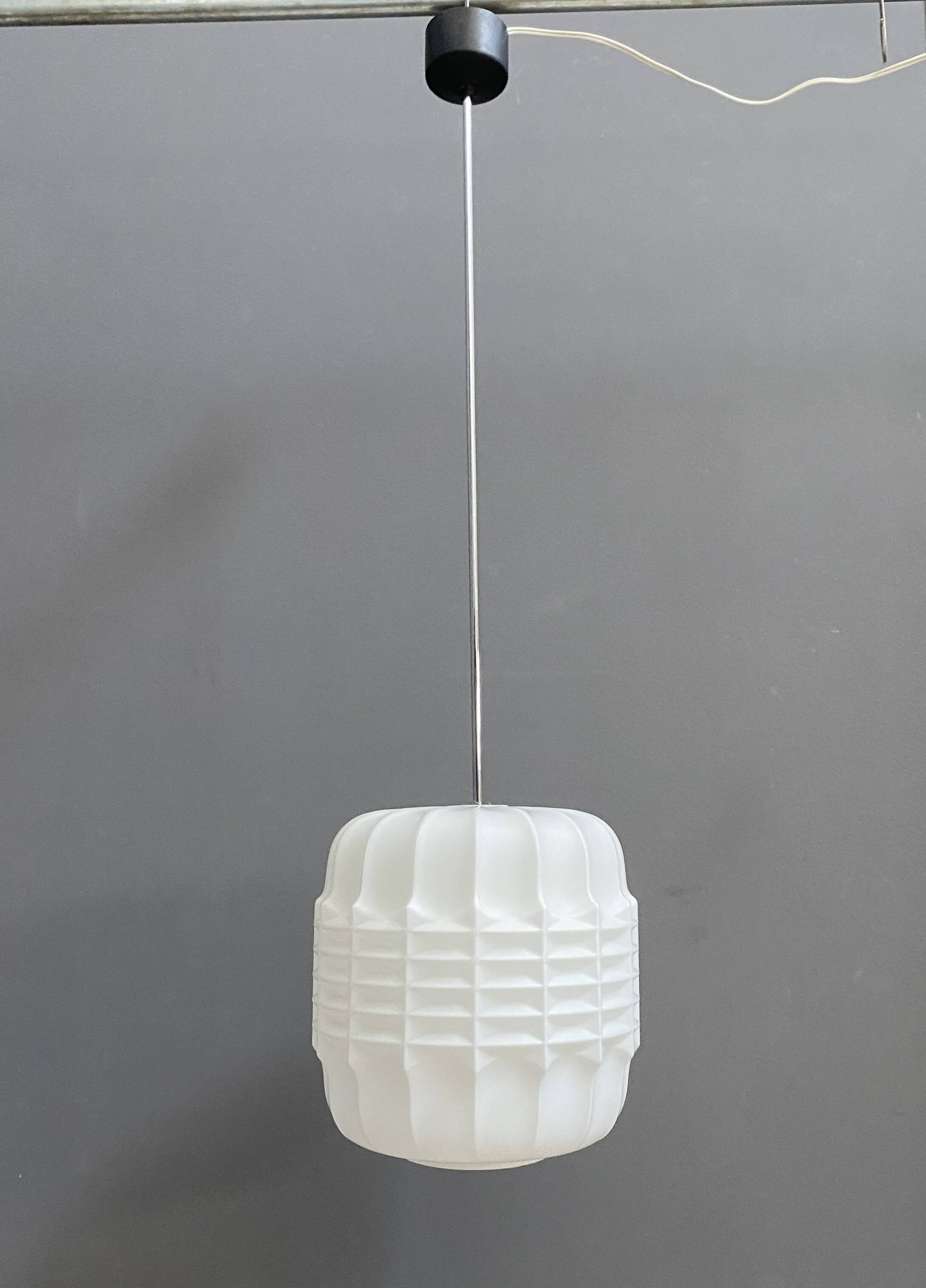 Opaline pendant lamp 1960s brutalist style
