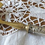 Openwork pie server in silver with Minerva hallmark and gilded metal