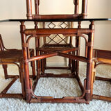 70s bamboo table and chairs