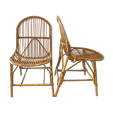 Pair of rattan basket chairs 1960
