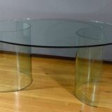 Oval Glass Table, attributed to Fiam, Italy – 1980